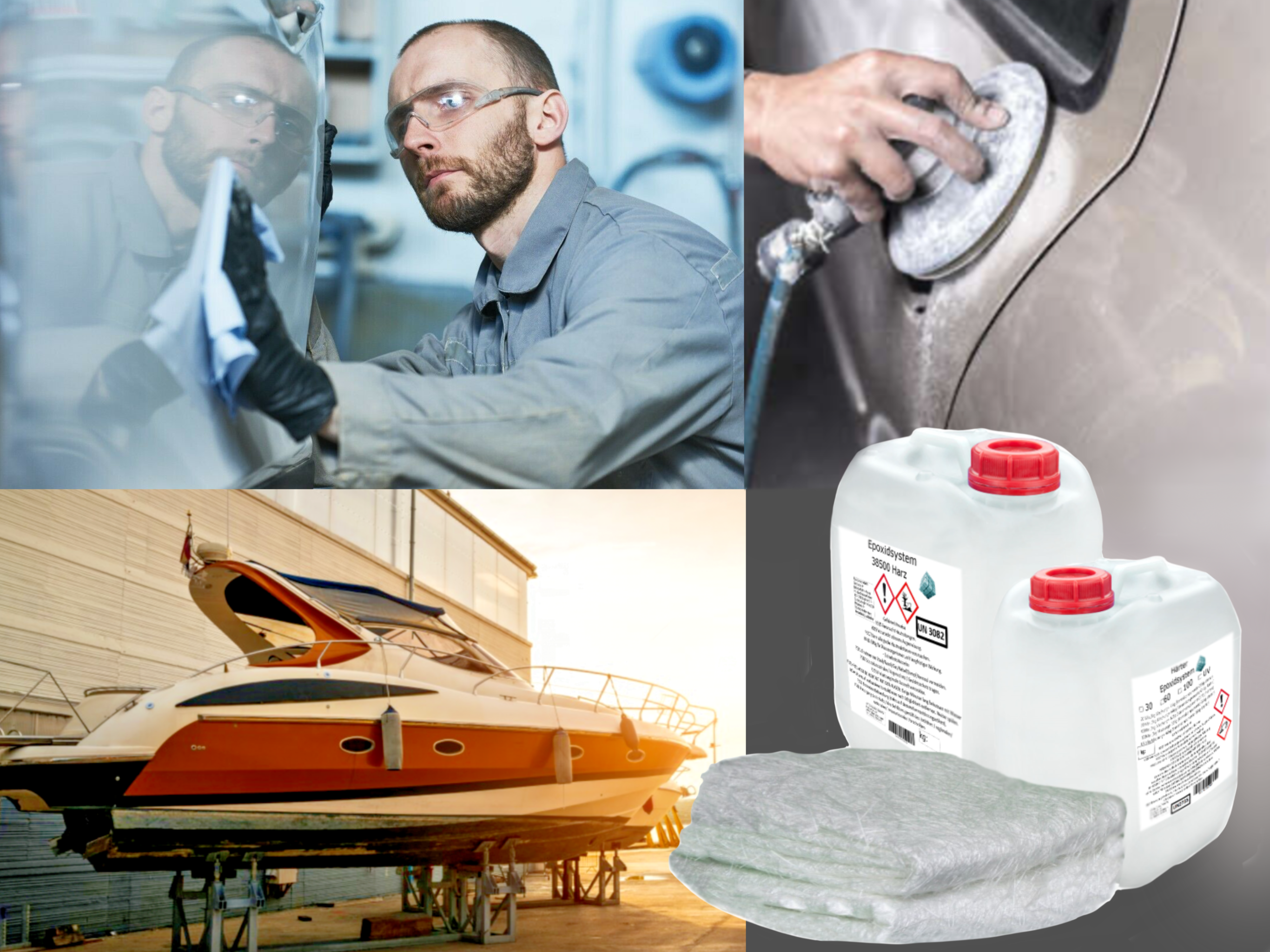 GFK-Set: 3kg Epoxidharz + Glasfasermatte 225 g/m² EP GFK-Set: 3kg Epoxidharz + Glasfasermatte 225 g/m² EP