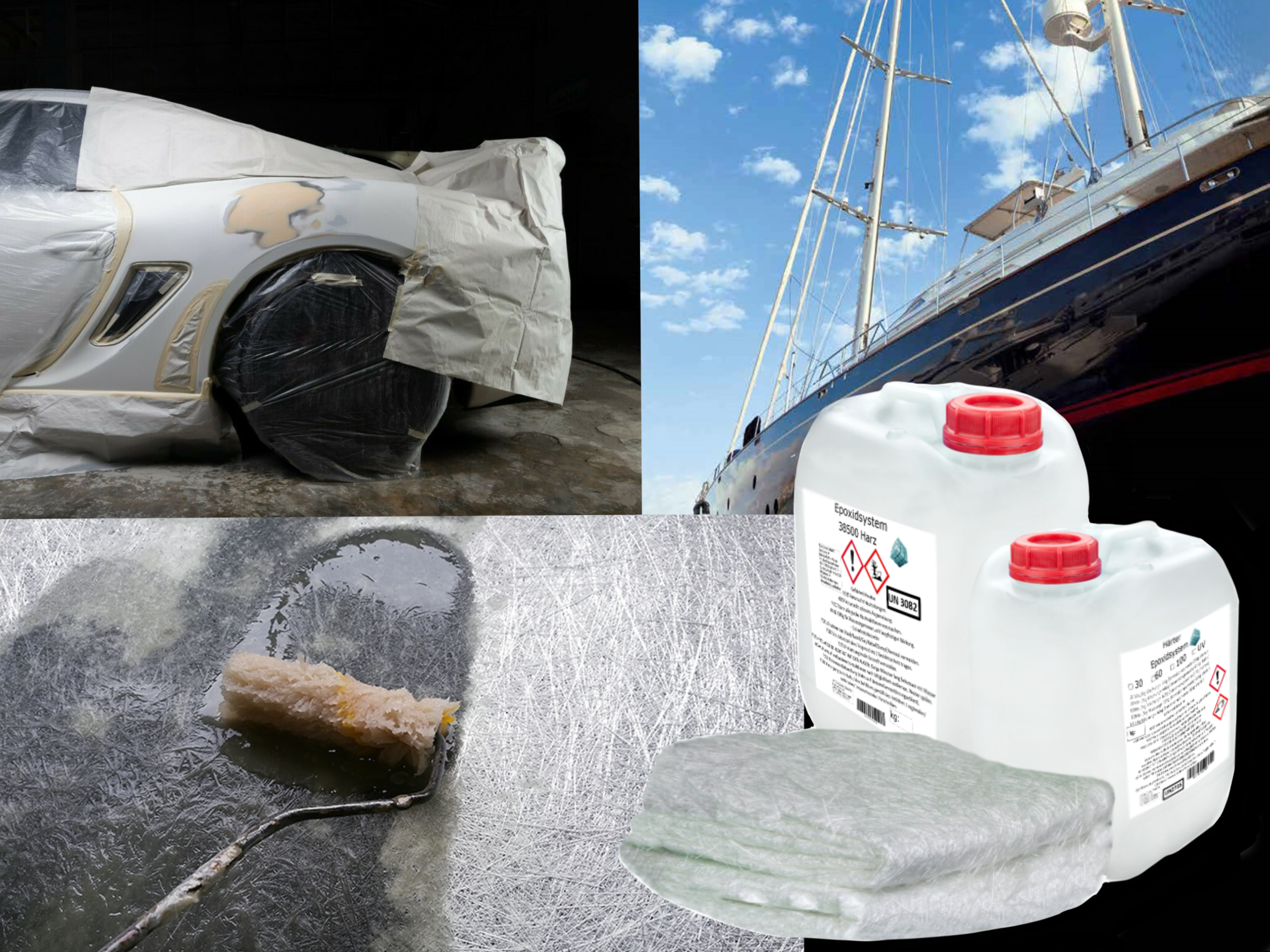 GFK-Set: 3kg Epoxidharz + Glasfasermatte 450g/m² EP GFK-Set: 3kg Epoxidharz + Glasfasermatte 450g/m² EP