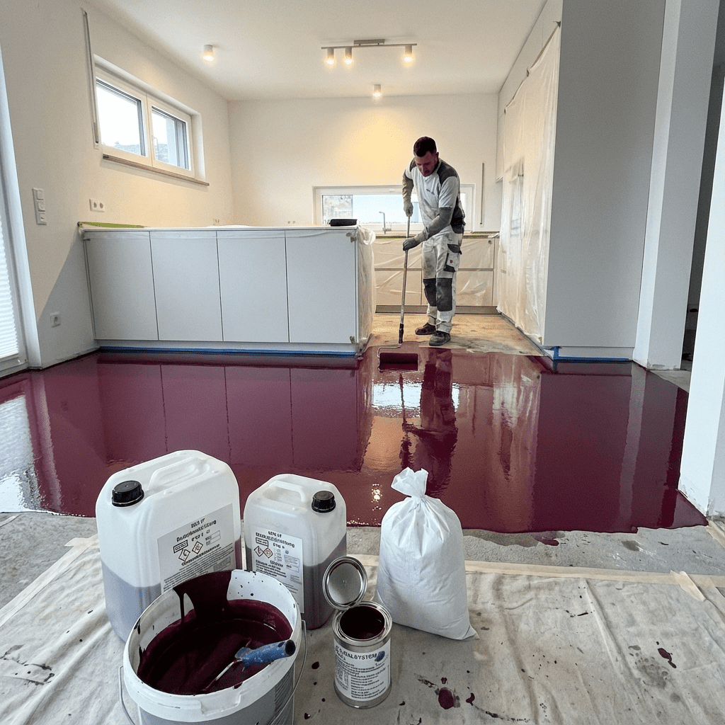 Epoxidharz-Bodenbeschichtung AT-EDF100 all RAL Farben Langsame Härtung Epoxidharz-Bodenbeschichtung AT-EDF100 all RAL Farben Langsame Härtung