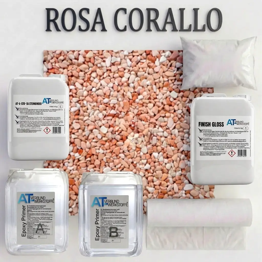 Steinteppich Profi-Set Vlies | Rosa Corallo | 2,5m²
