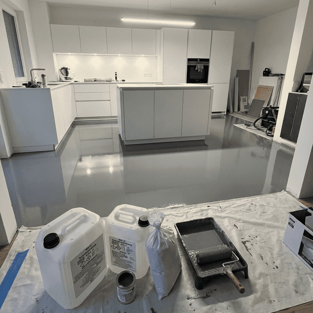 Epoxidharz-Bodenbeschichtung AT-EDF100 all RAL Farben Langsame Härtung Epoxidharz-Bodenbeschichtung AT-EDF100 all RAL Farben Langsame Härtung