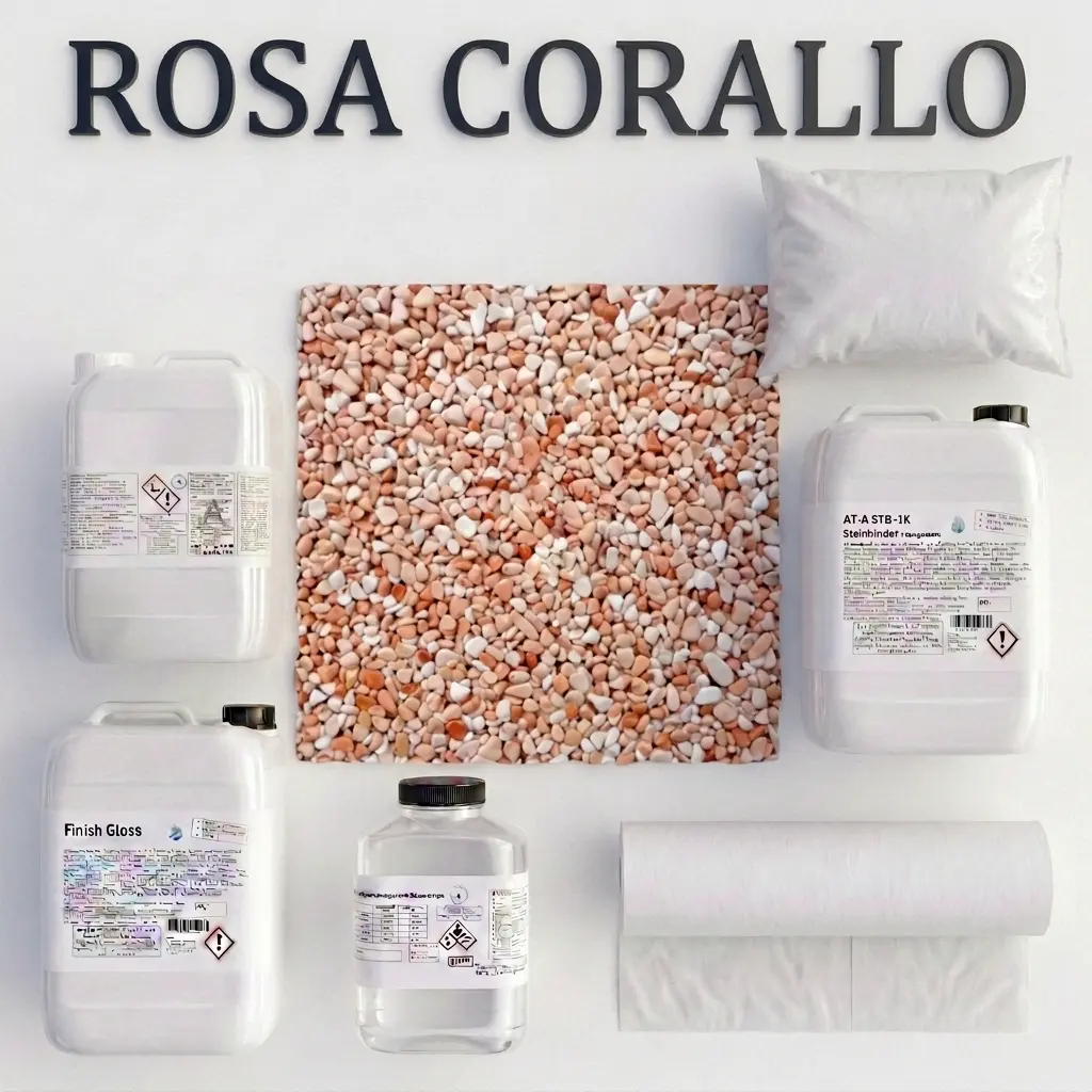  PRO | Steinteppichset| Vlies 1m² in Rosa Corallo