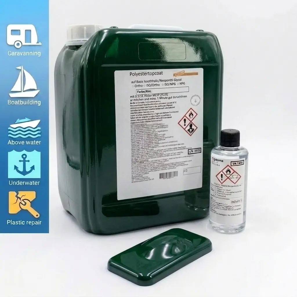 Topcoat iso | dunkelgrün | uv stabil | über und unterwasser einsetzbar | vielseitig einsetzbar