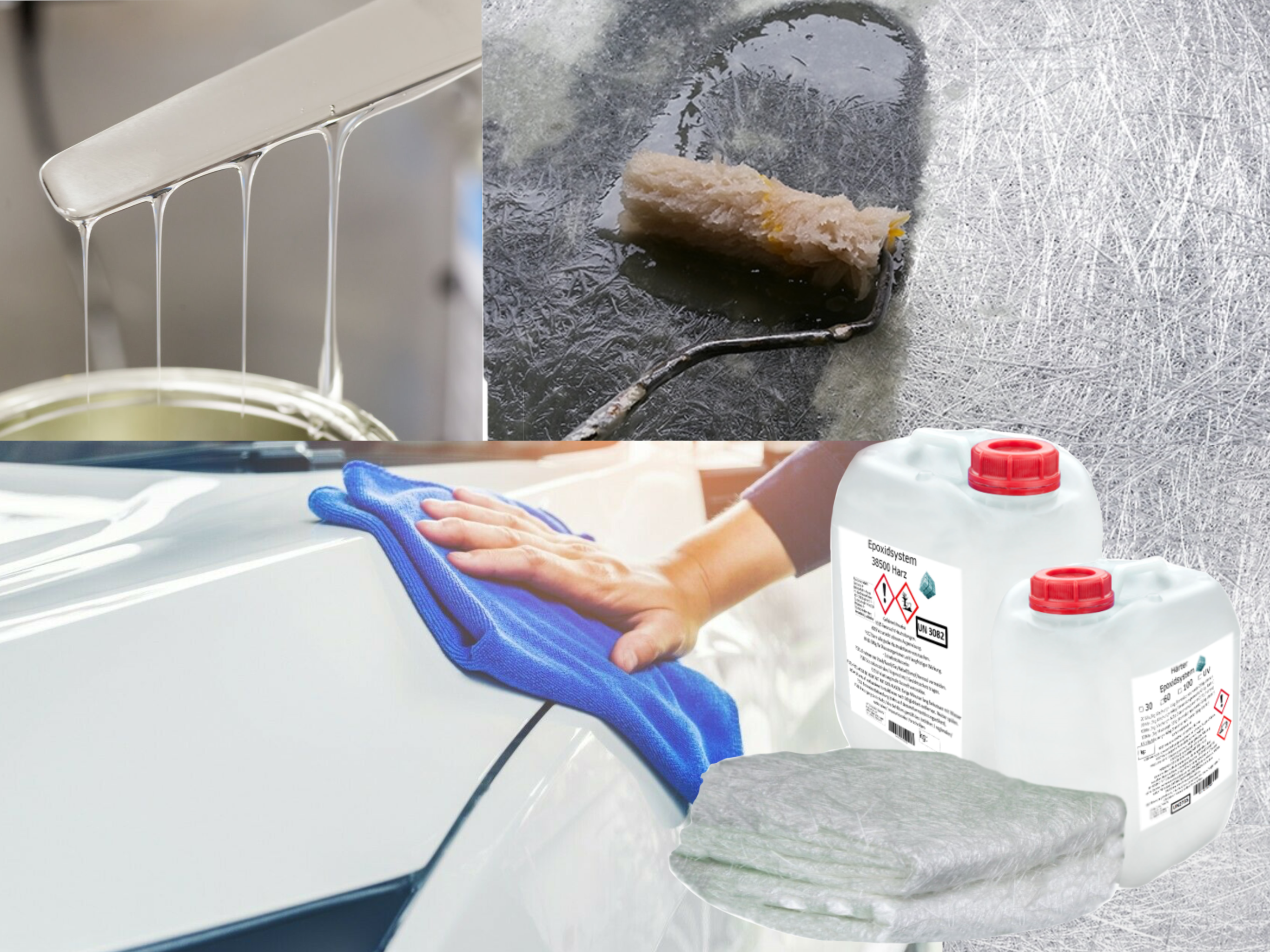 GFK-Set: 4kg Epoxidharz + 5m² Glasfasermatte 375g/m²