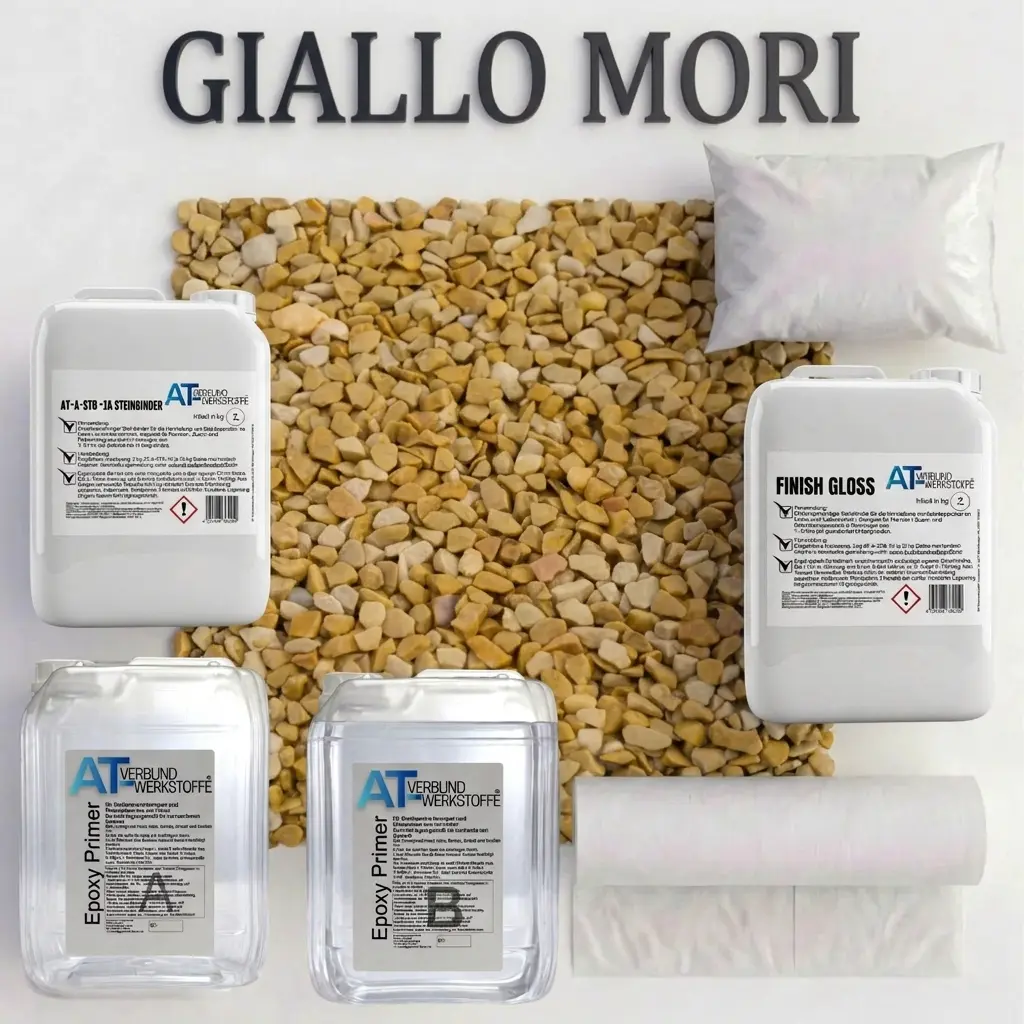 Steinteppich Profi-Set Vlies | Giallo Mori | 2,5m² Steinteppich Profi-Set Vlies | Giallo Mori | 2,5m²