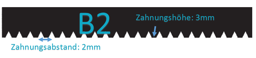 Zahnspachtel B2, Breite 180 mm