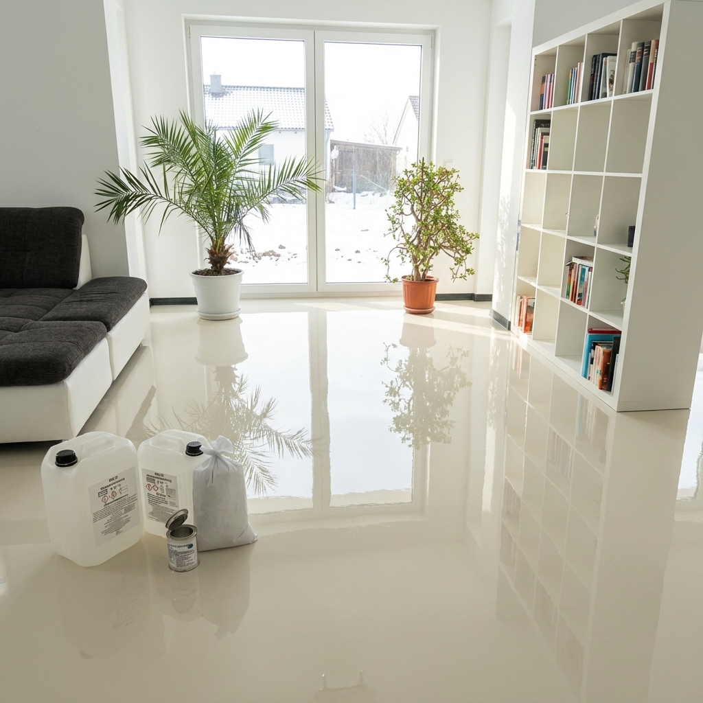 3K-Garagenbeschichtung Epoxid AT-EDF30 - 20kg für bis zu 100m² - Hellelfenbein RAL 1015