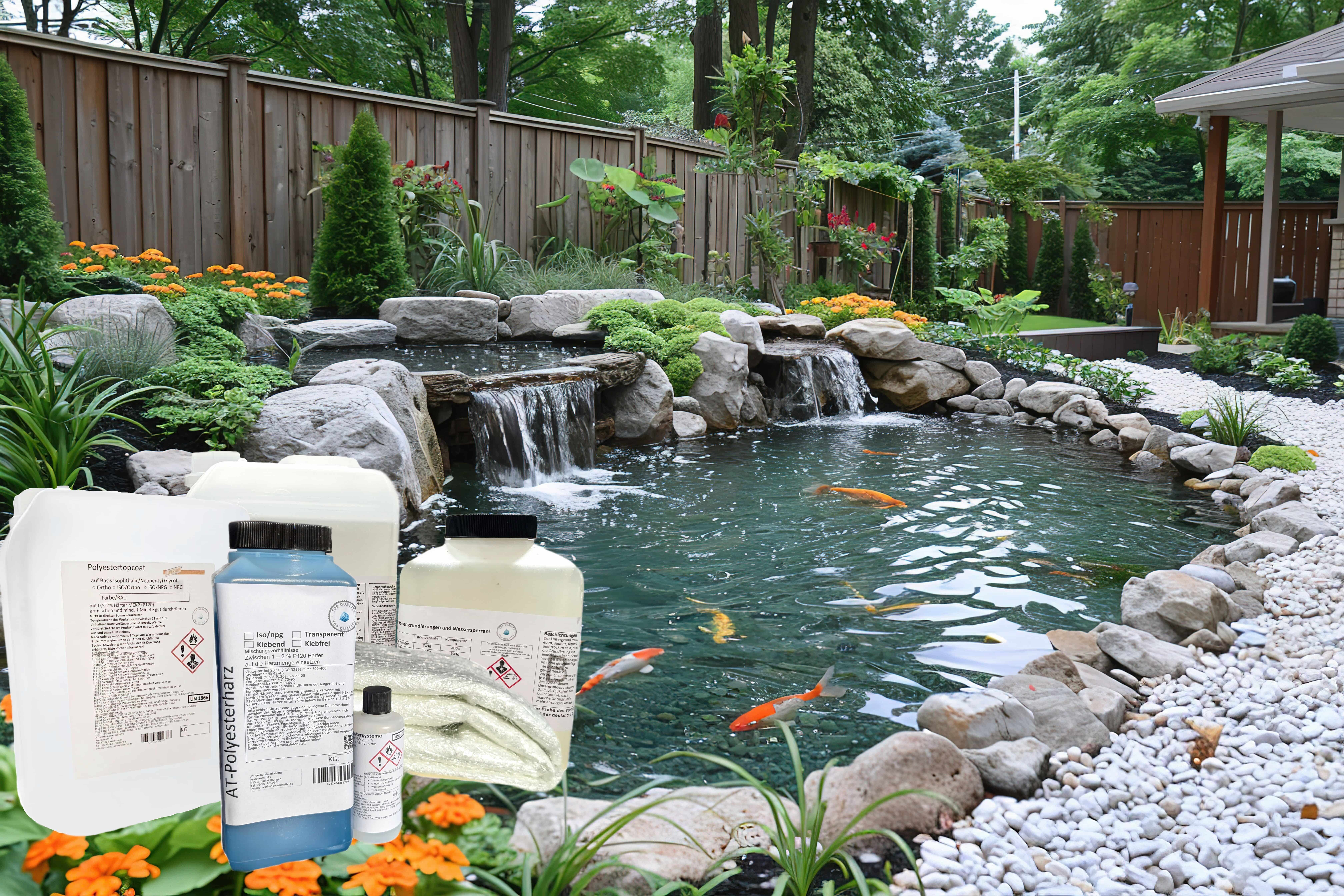 GFK-Teichbau Komplettset - 5m² EP