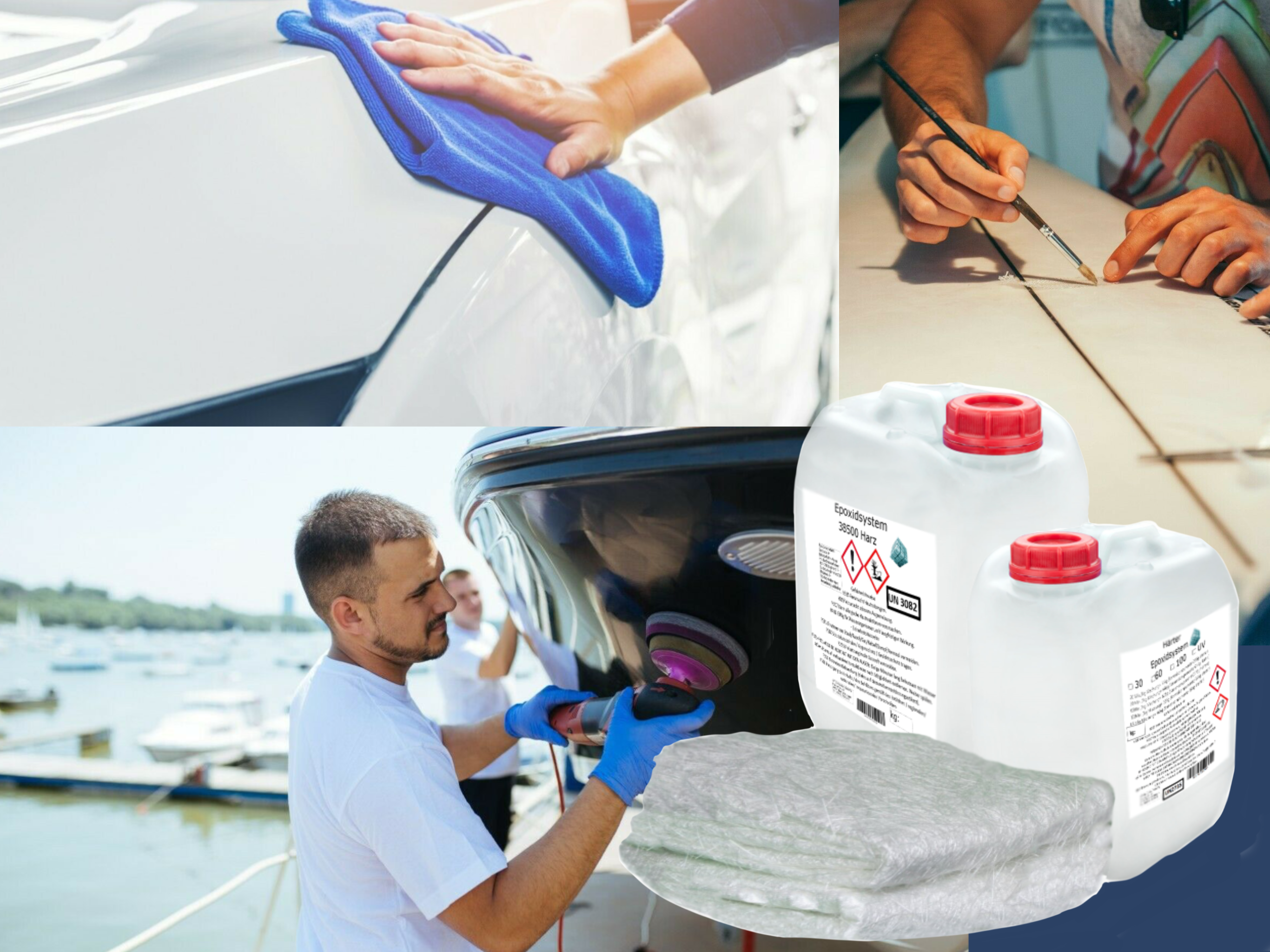 GFK-Set: 5kg Epoxidharz + 3m² Glasfasermatte 450g/m²