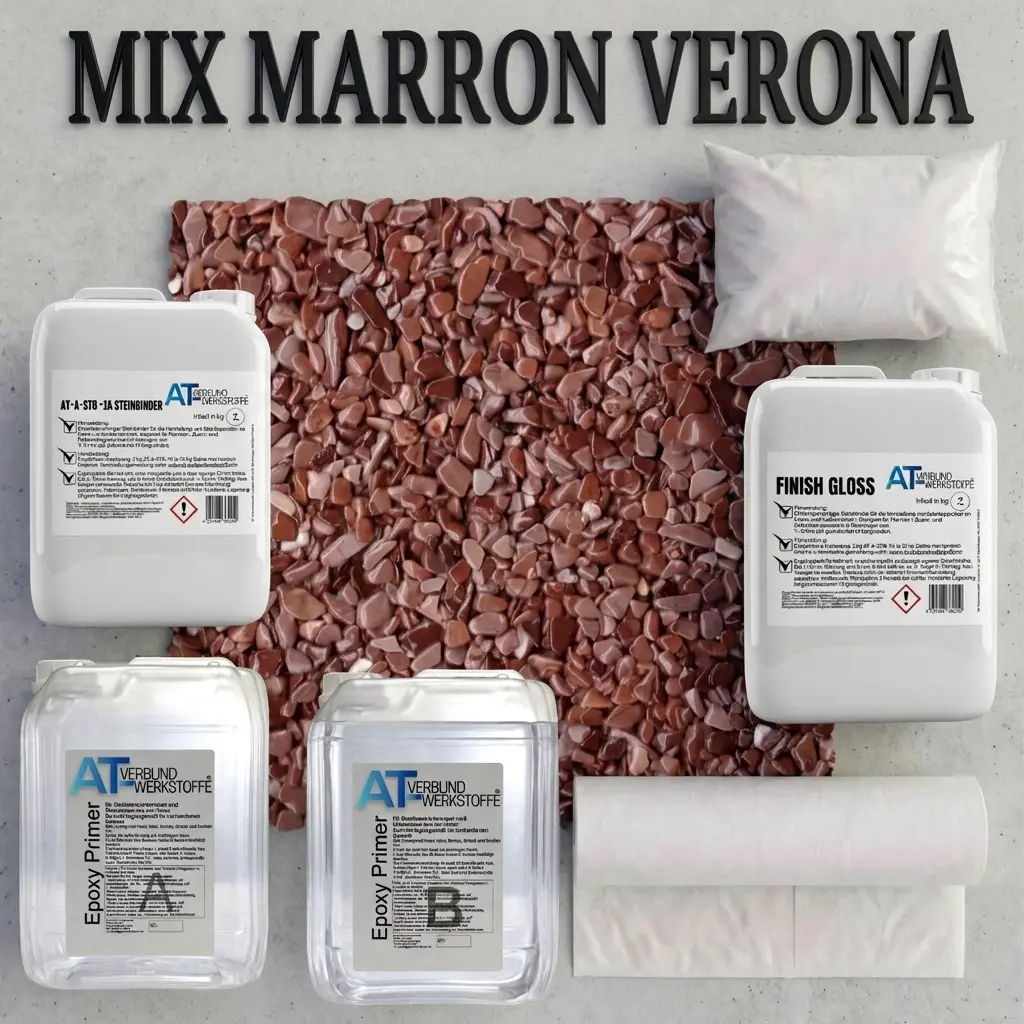 Steinteppich Profi-Set Vlies | Mix Marron Verona | 2,5m²