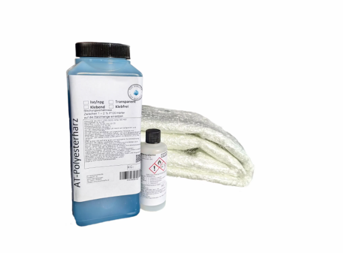 GFK-Set: 4 kg Polyesterharz+Glasfilamentgewebe 160 g/m² EP GFK-Set: 4 kg Polyesterharz+Glasfilamentgewebe 160 g/m² EP
