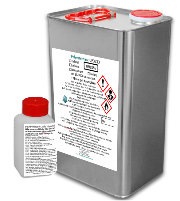 Polyesterharz Orthophtalsäure Basis Styrolreduziert+ Härter