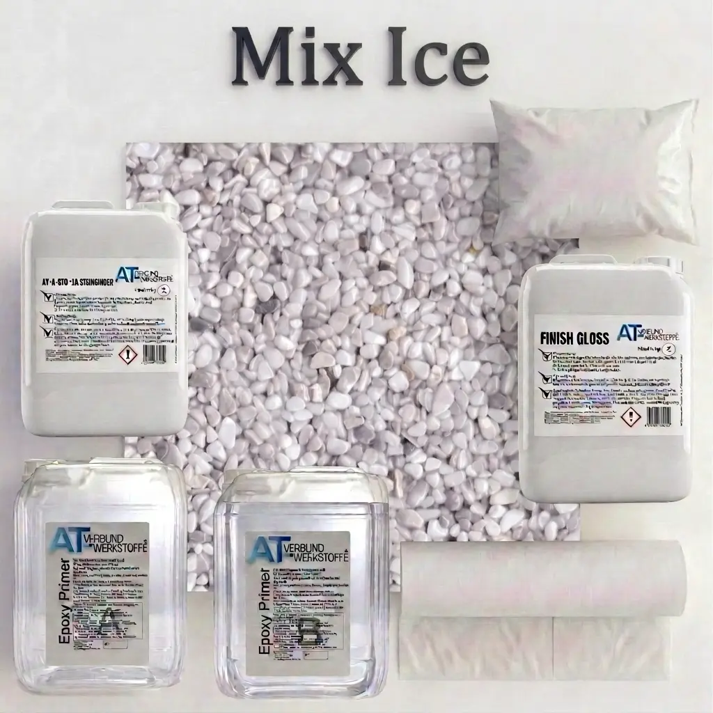 Steinteppich Profi-Set Vlies | Mix Ice | 2,5m² Steinteppich Profi-Set Vlies | Mix Ice | 2,5m²