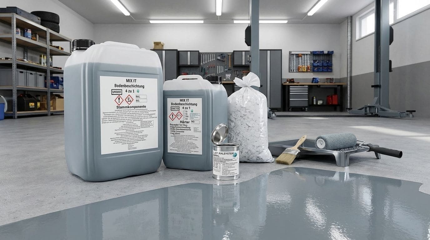 3K-Garagenbeschichtung Epoxid AT-EDF30 - 20kg für bis zu 100m² - Fehgrau RAL7000