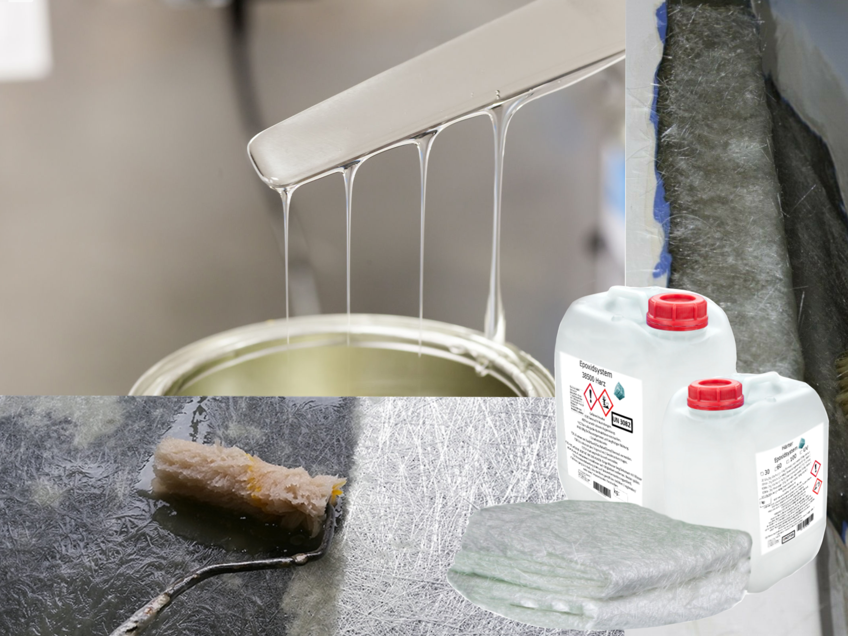 GFK-Set: 4 kg Epoxidharz + Glasfasermatte 225g/m² EP GFK-Set: 4 kg Epoxidharz + Glasfasermatte 225g/m² EP