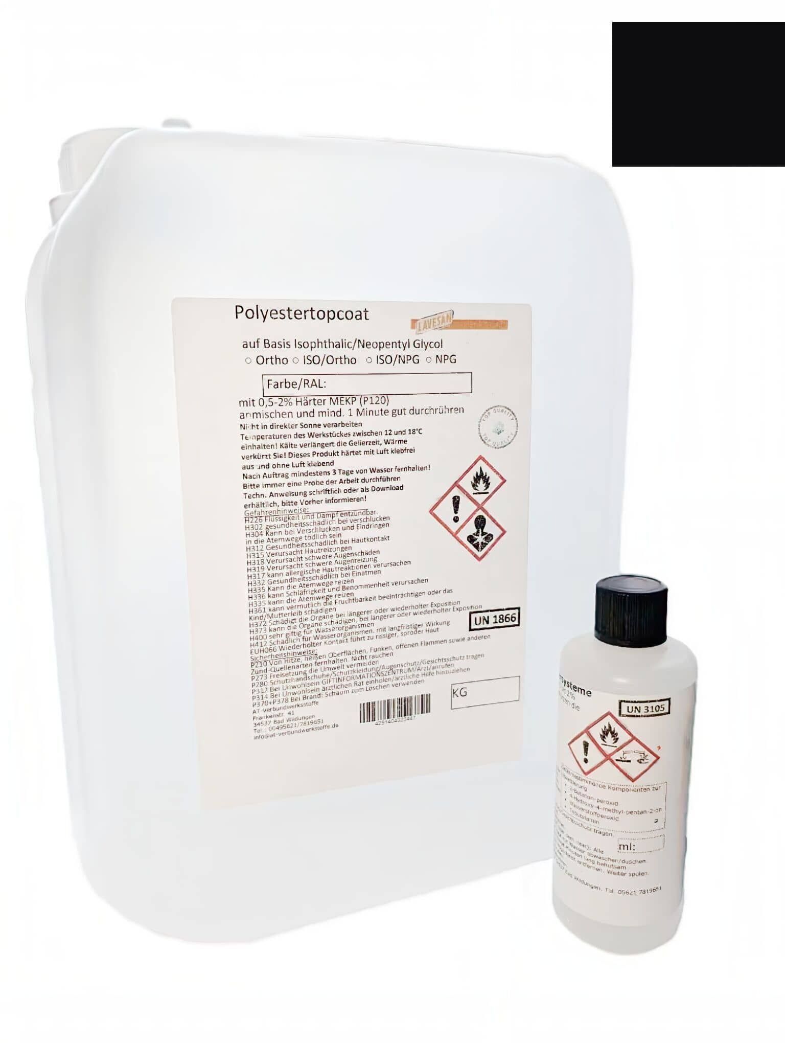 Topcoat ISO/NPG inkl. Härter - Schwarz RAL 9005 Topcoat ISO/NPG inkl. Härter - Schwarz RAL 9005