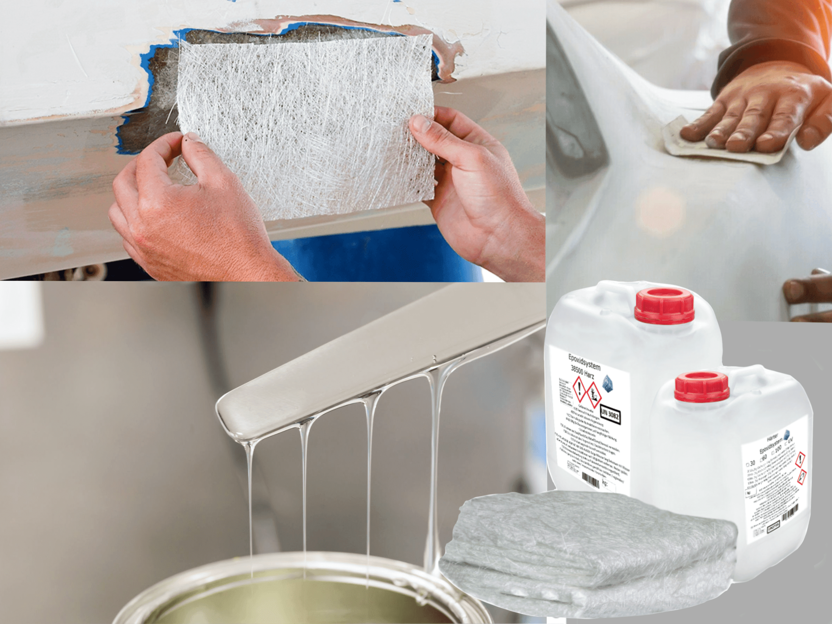 GFK-Set: 5kg Epoxidharz + 6m² Glasfasermatte 225g/m²