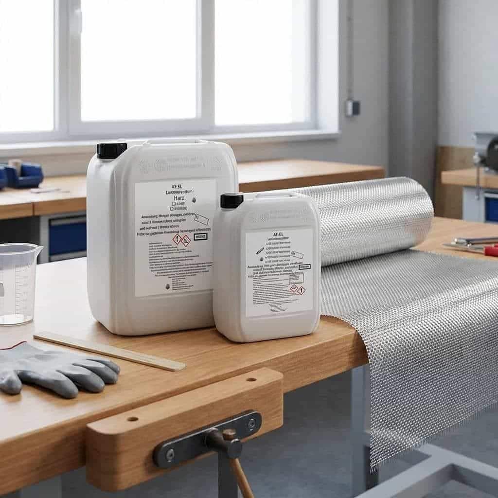 GFK-Set: 1kg Epoxidharz + Glasfilament 390g/m² bei EP GFK-Set: 1kg Epoxidharz + Glasfilament 390g/m² bei EP