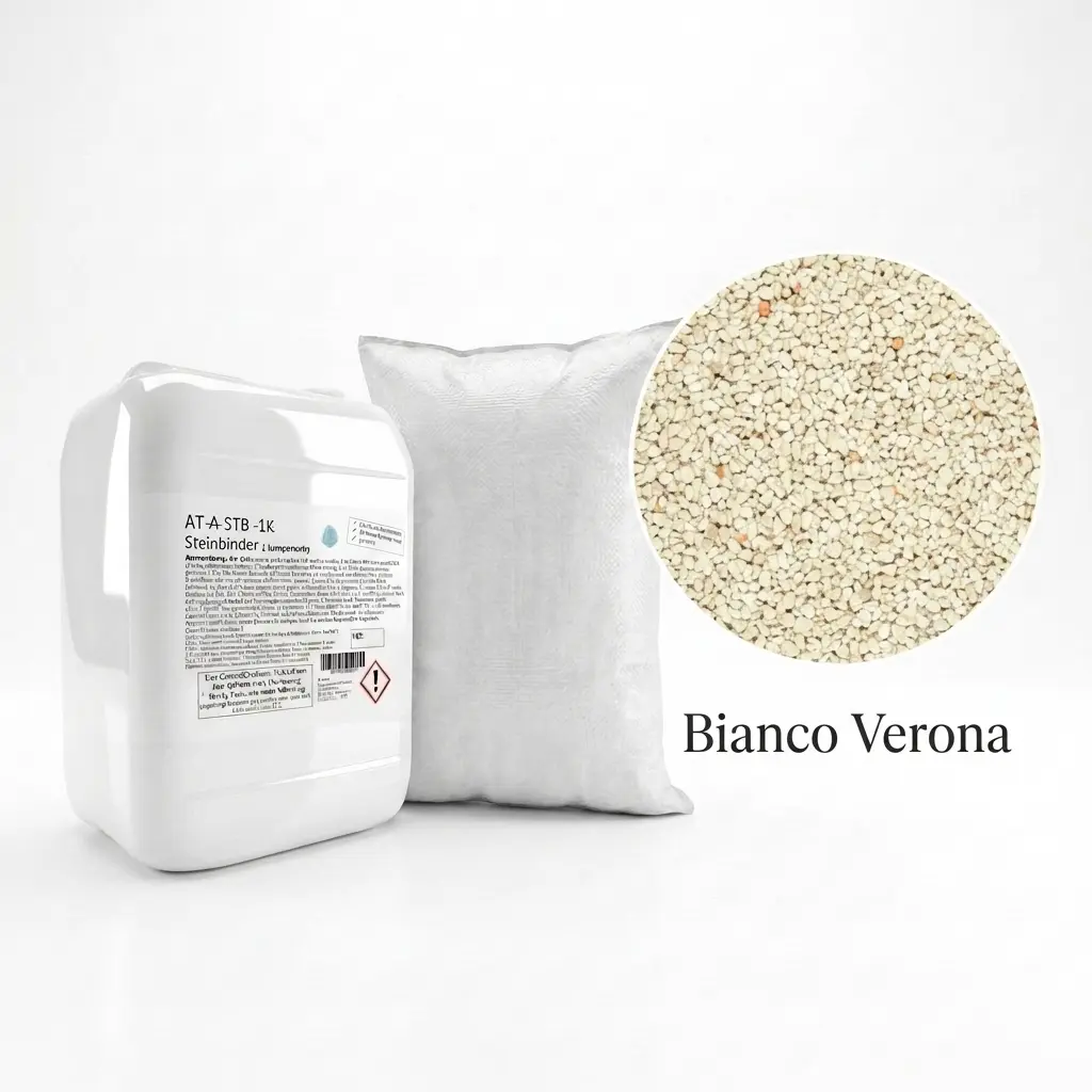 Steinteppich Set | Bianco Verona | 2,5m² Steinteppich Set | Bianco Verona | 2,5m²