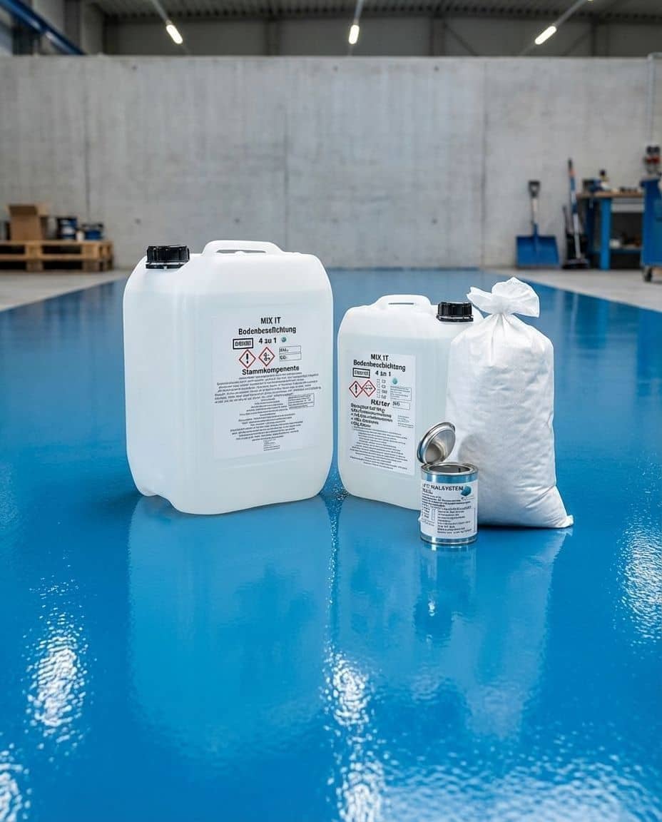 3K-Garagenbeschichtung Epoxid AT-EDF30 - 20kg für bis zu 100m² - Enzianblau RAL5010