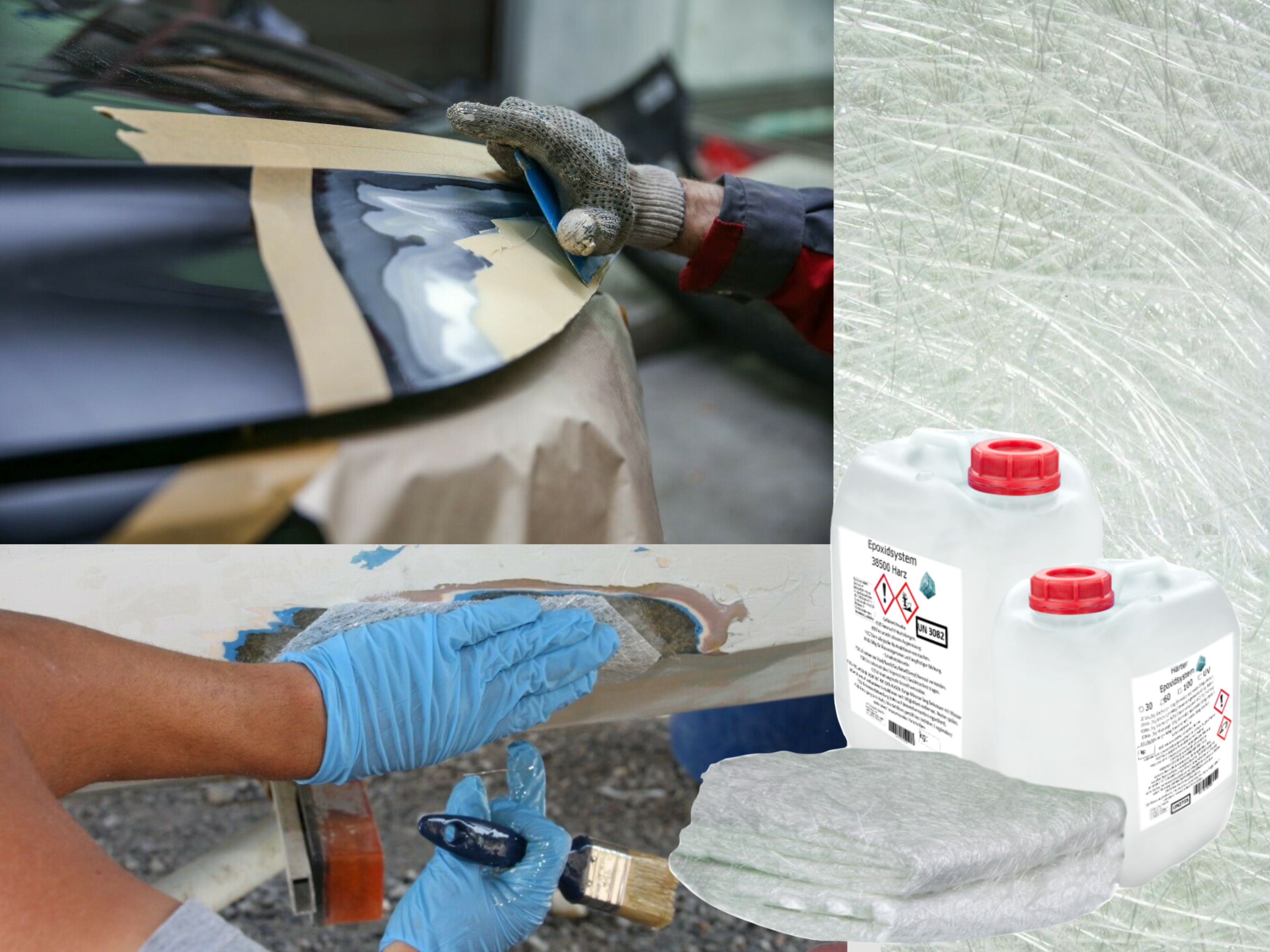 GFK-Set: 5 kg Epoxidharz + Glasfasermatte 300g/m² EP GFK-Set: 5 kg Epoxidharz + Glasfasermatte 300g/m² EP