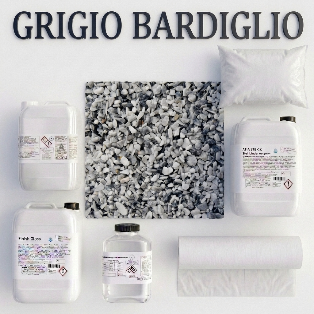  PRO | Steinteppichset| Vlies 1m² in Grigio Bardiglio