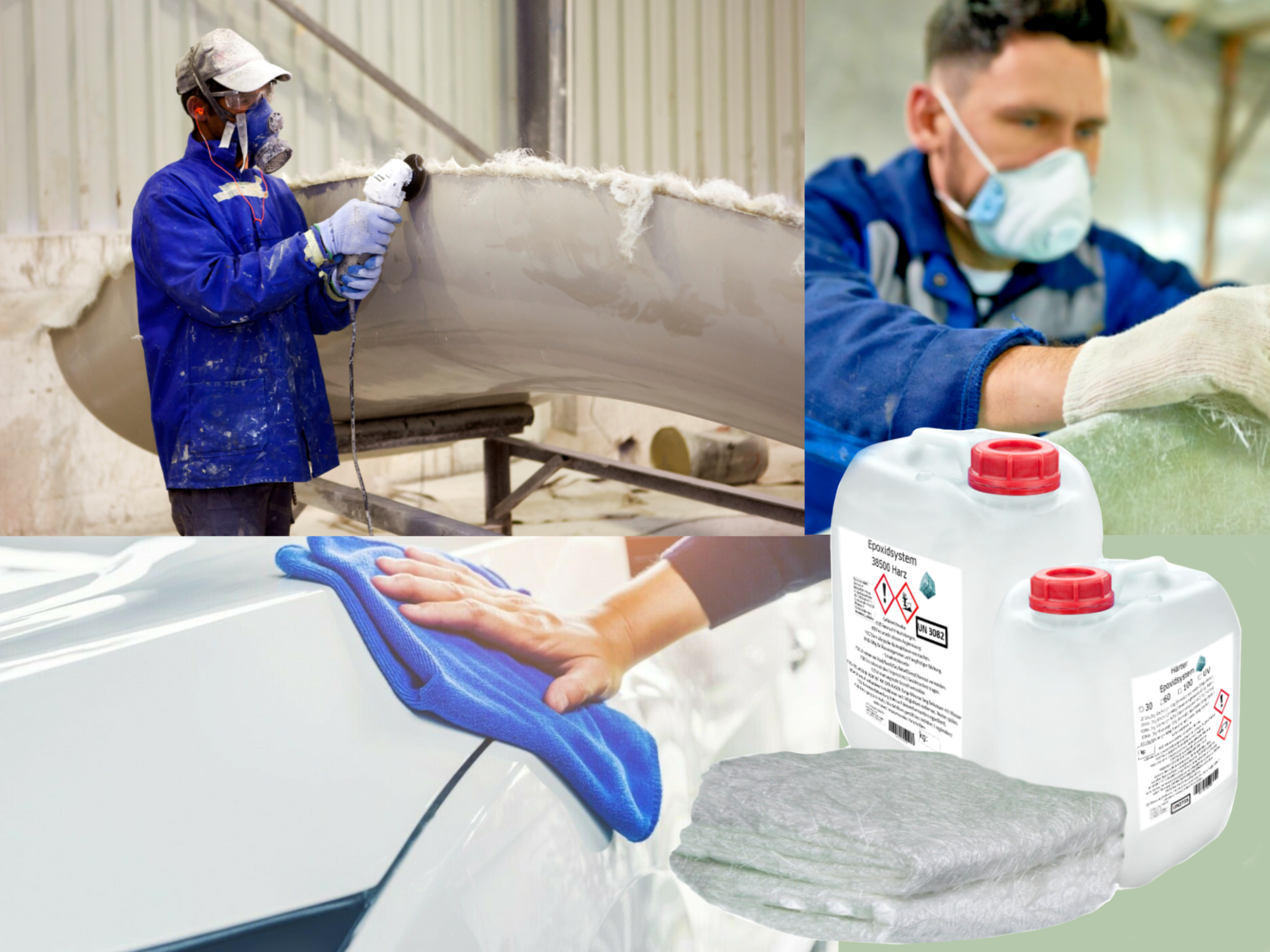 GFK-Set: 2kg Epoxidharz + 2m² Glasfasermatte 450g/m² GFK-Set: 2kg Epoxidharz + 2m² Glasfasermatte 450g/m²