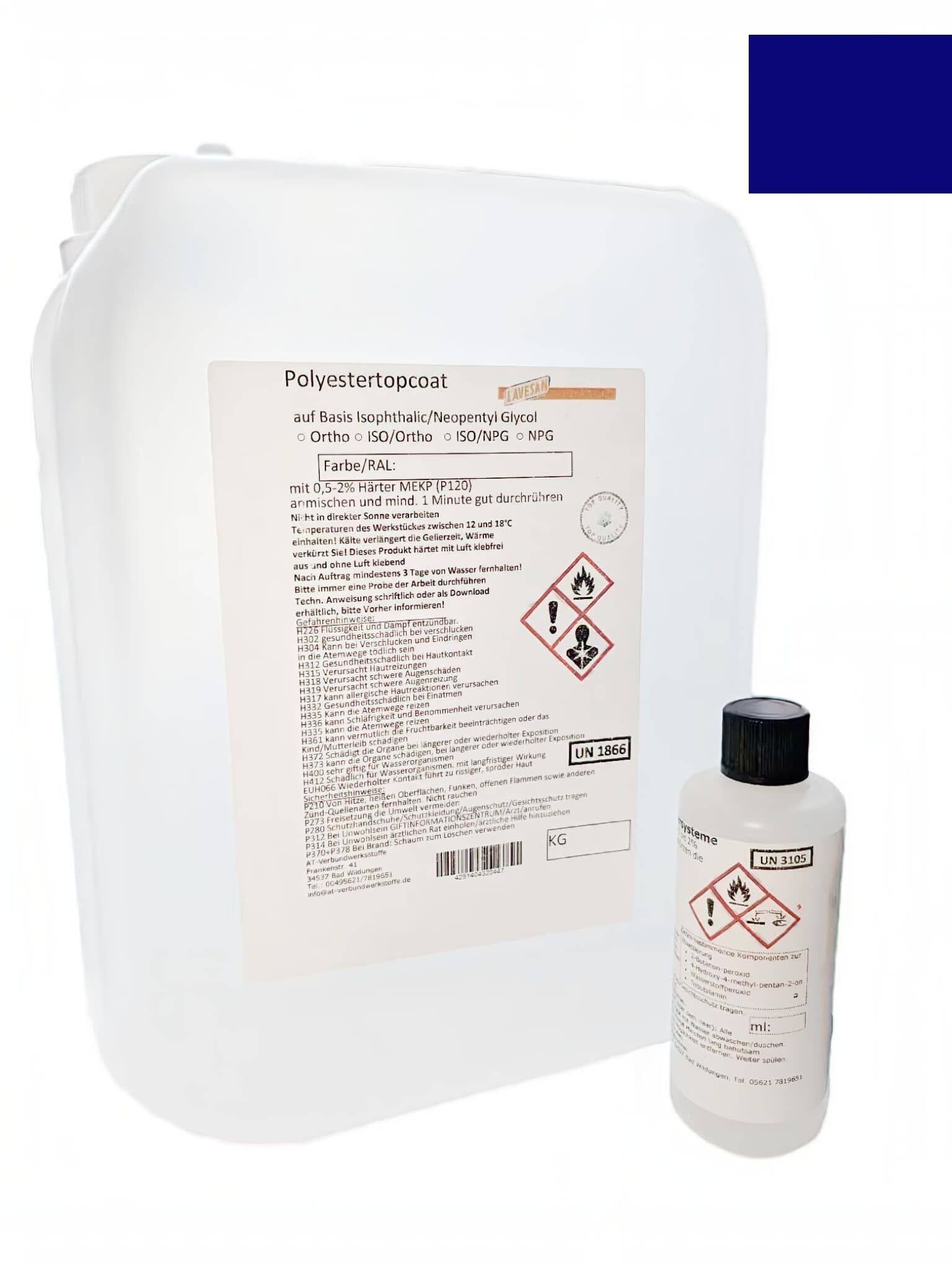 Topcoat ISO/NPG inkl. Härter - Blau RAL 5002