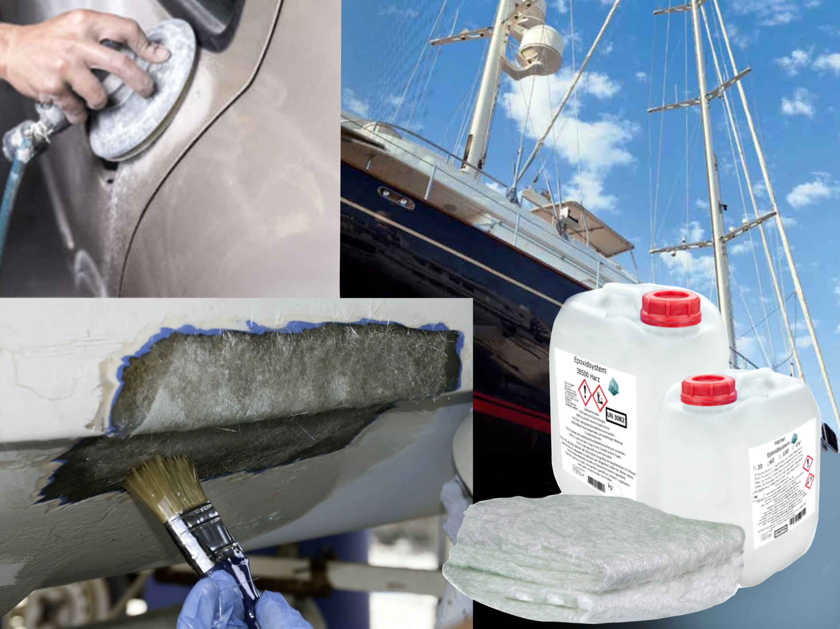 GFK-Set: 4kg Epoxidharz + 2m² Glasfasermatte 600g/m² GFK-Set: 4kg Epoxidharz + 2m² Glasfasermatte 600g/m²